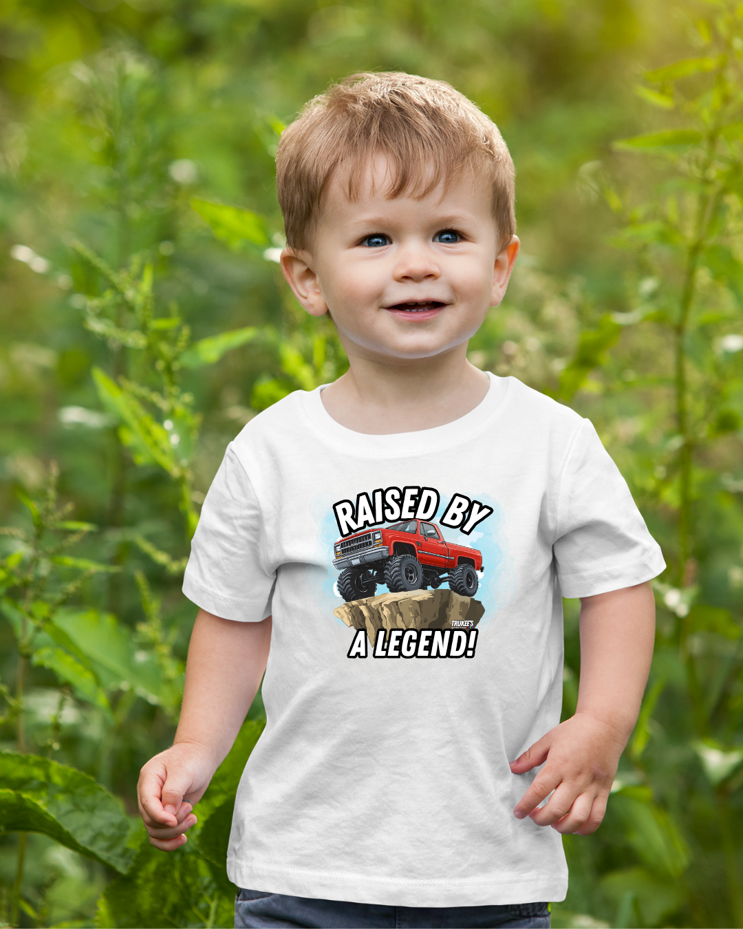 Raised By A Legend! Monster Truck Graphic Tee