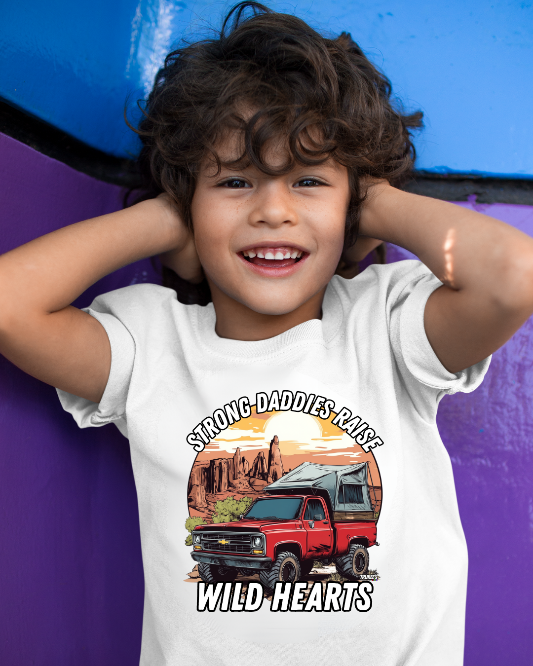 Strong Daddies, Raise Wild Hearts! Monster Truck Graphic Tee