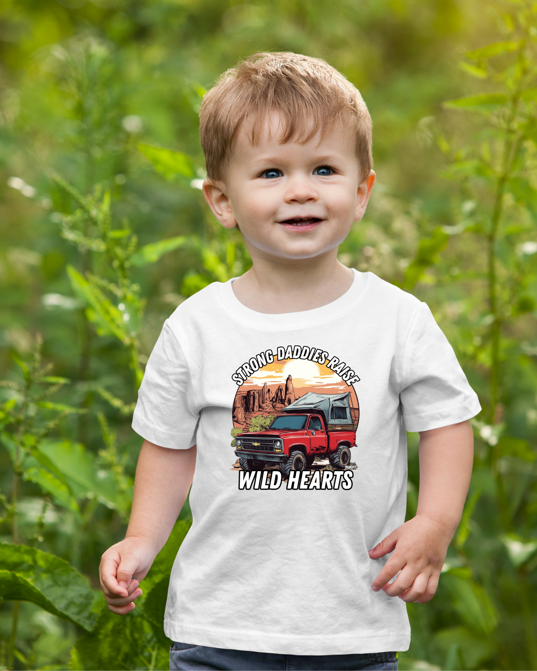 Strong Daddies, Raise Wild Hearts! Monster Truck Graphic Tee